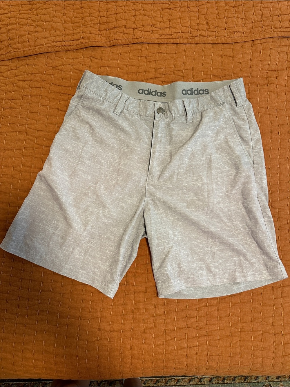 adidas Men's Heather Light Gray Performance Shorts